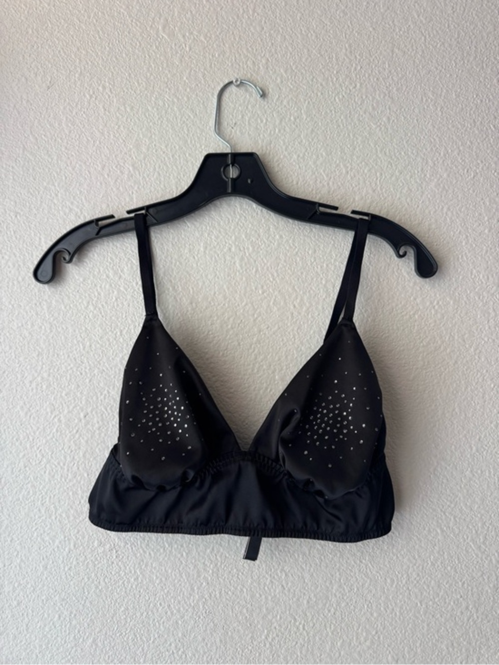 Victoria's Secret Black Rhinestone Bralette Large